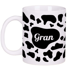 Cow Print Gran Mug Gift Tea Coffee Cup 11oz Mothers Day Gifts, Gift Ideas