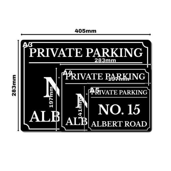 Personalised Private Parking Sign – Custom Metal Driveway Sign – No Parking for House Number - Image 9
