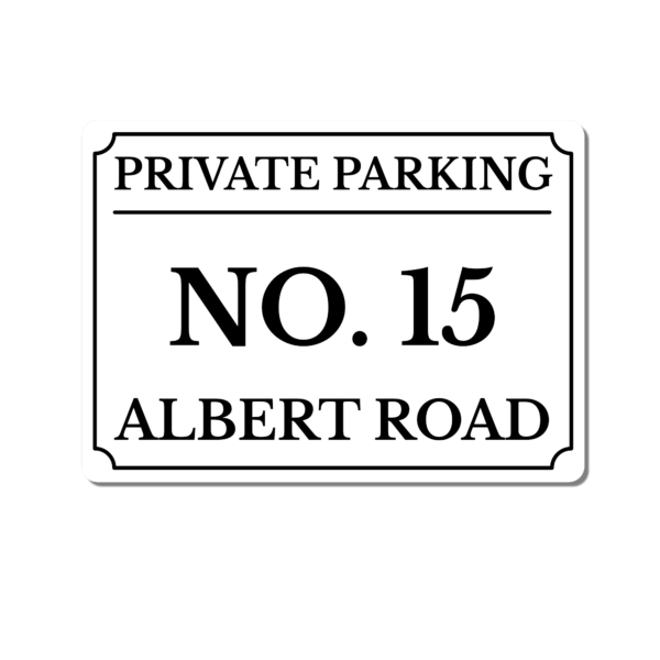 Personalised Private Parking Sign – Custom Metal Driveway Sign – No Parking for House Number - Image 8