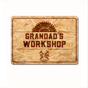 Personalised Workshop Metal Sign MDF Style