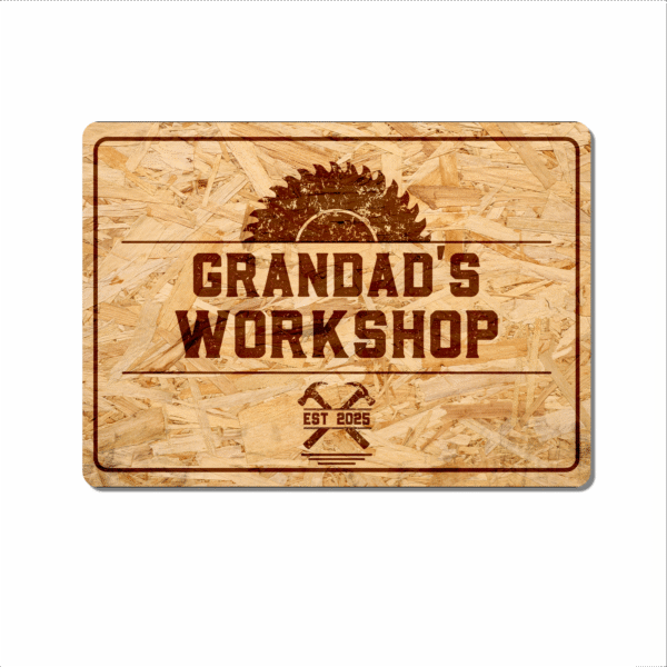 Personalised Workshop Metal Sign MDF Style
