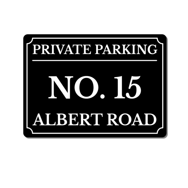 Personalised Private Parking Sign – Custom Metal Driveway Sign – No Parking for House Number - Image 3