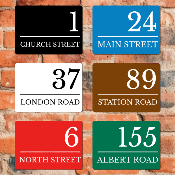 Personalised Modern House Number Sign – Custom Street Name Metal Plaque - Image 2