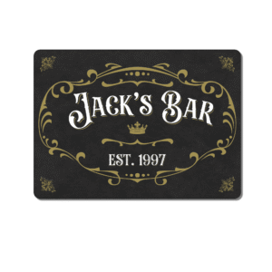 Personalised Bar Sign – Vintage Style Metal Plaque for Home Bar, Man Cave or Garden Pub
