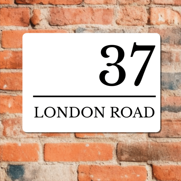 Personalised Modern House Number Sign – Custom Street Name Metal Plaque - Image 14