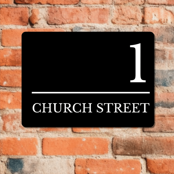 Personalised Modern House Number Sign – Custom Street Name Metal Plaque - Image 4