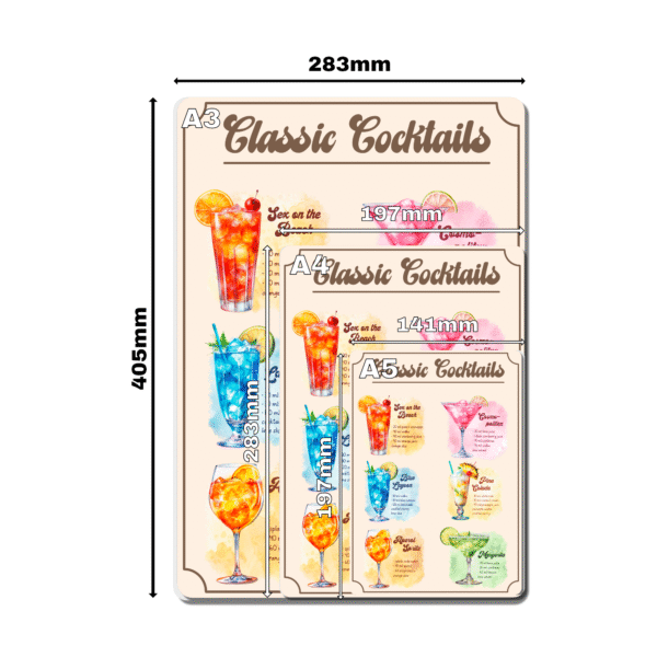 Classic Cocktails Metal Sign – Bar Wall Art for Home, Kitchen, or Pub - Image 7