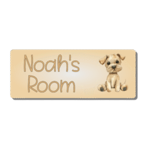 Personalised Kids Room Door Plaque – Cute Dog