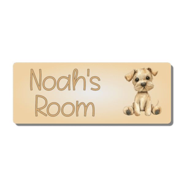 Personalised Kids Room Door Plaque – Cute Dog
