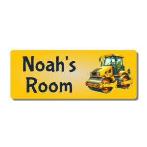 Personalised Kids Room Door Plaque – Steam Roller