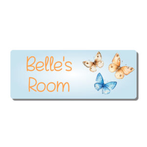 Personalised Kids Room Door Plaque – Cute Butterfly