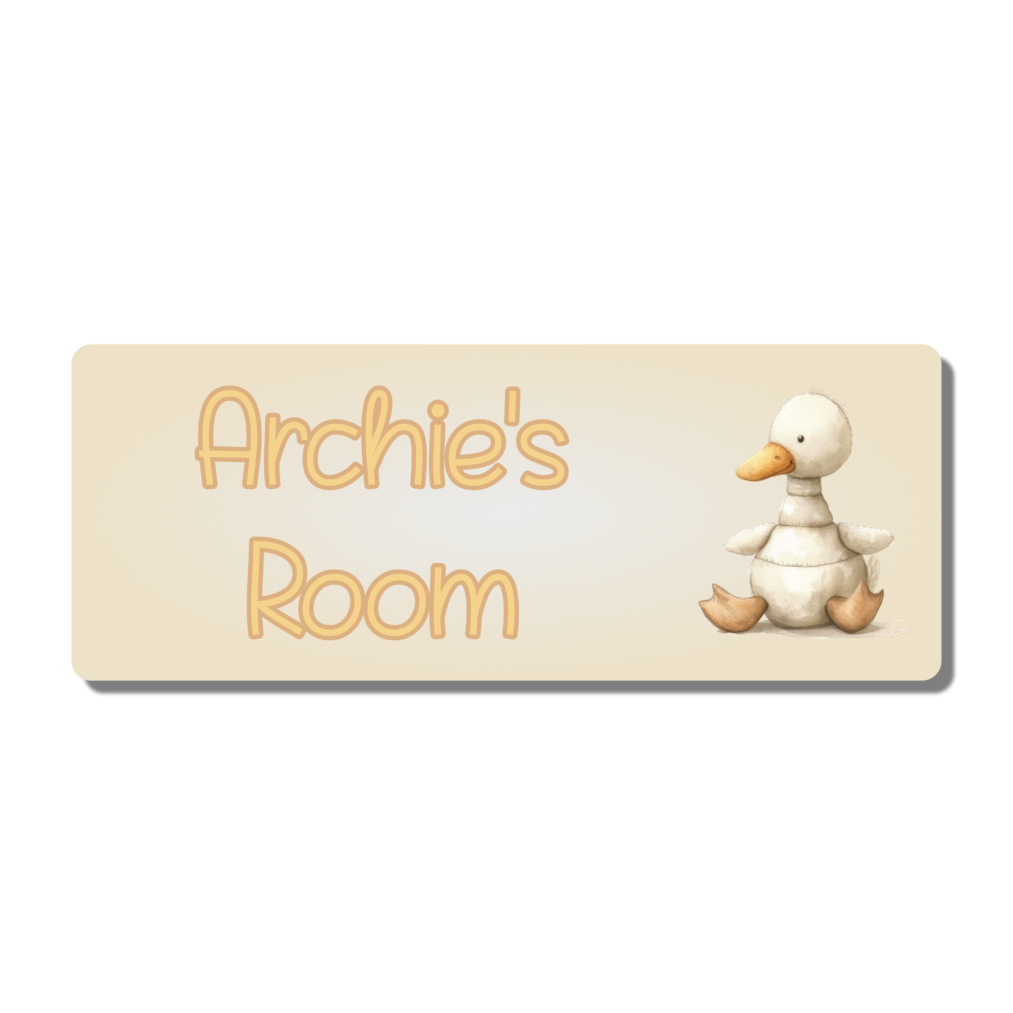 Personalised Kids Room Door Plaque – Cute Duck