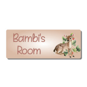 Personalised Kids Room Door Plaque – Cute Deer