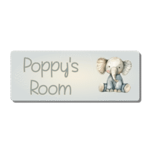 Personalised Kids Room Door Plaque – Cute Elephant