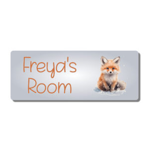 Personalised Kids Room Door Plaque – Cute Fox