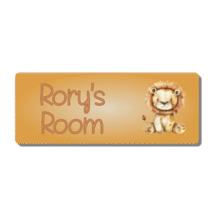 Personalised Kids Room Door Plaque – Cute Lion