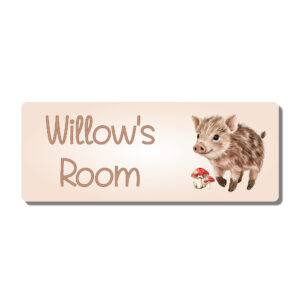 Personalised Kids Room Door Plaque – Cute Pig