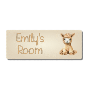 Personalised Kids Room Door Plaque – Cute Llama