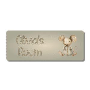 Personalised Kids Room Door Plaque – Cute Mouse