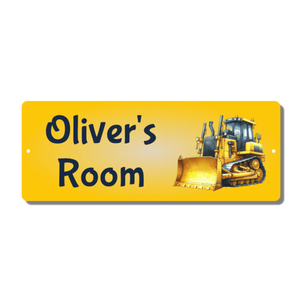 Personalised Kids Room Door Plaque – Bulldozer - Image 4