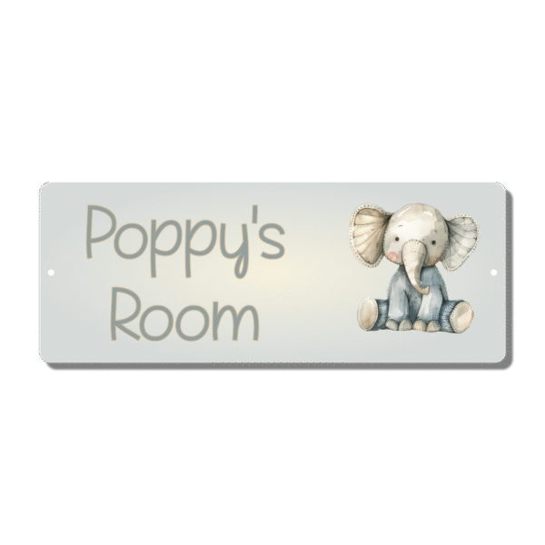 Personalised Kids Room Door Plaque – Cute Elephant - Image 3