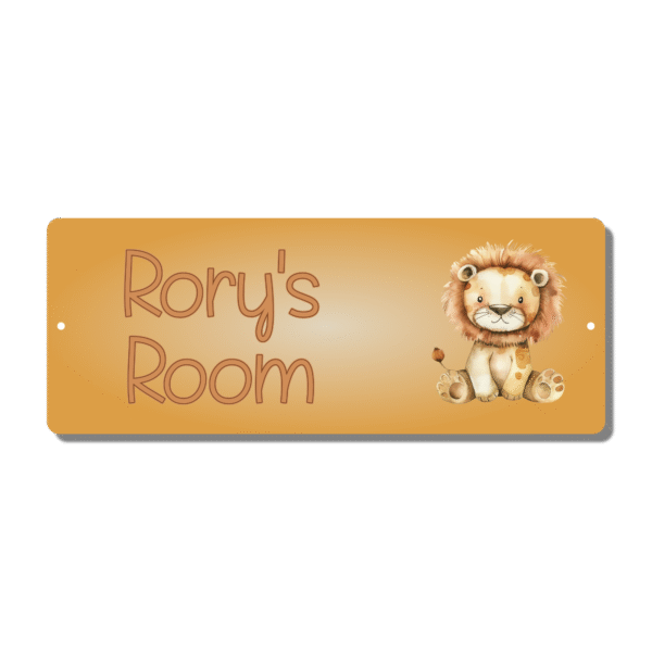 Personalised Kids Room Door Plaque – Cute Lion - Image 3