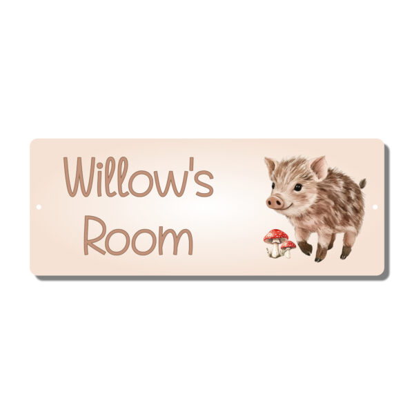 Personalised Kids Room Door Plaque – Cute Pig - Image 3
