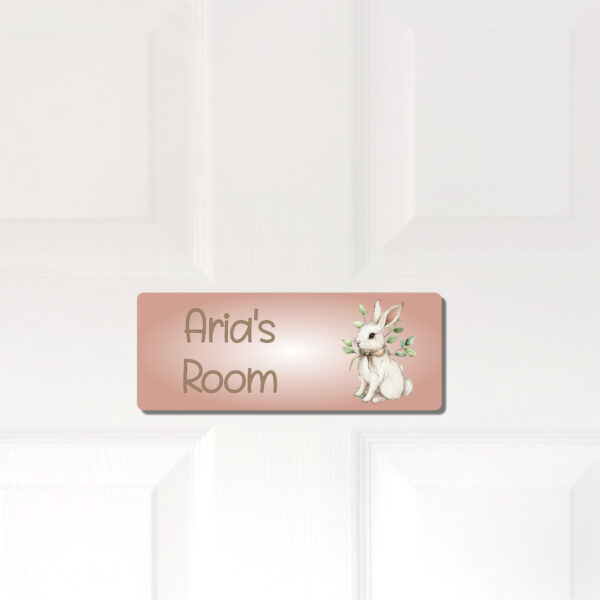 Personalised Kids Room Door Plaque – Cute Bunny - Image 4