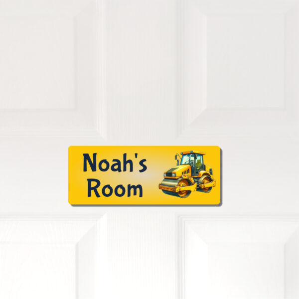 Personalised Kids Room Door Plaque – Steam Roller - Image 5