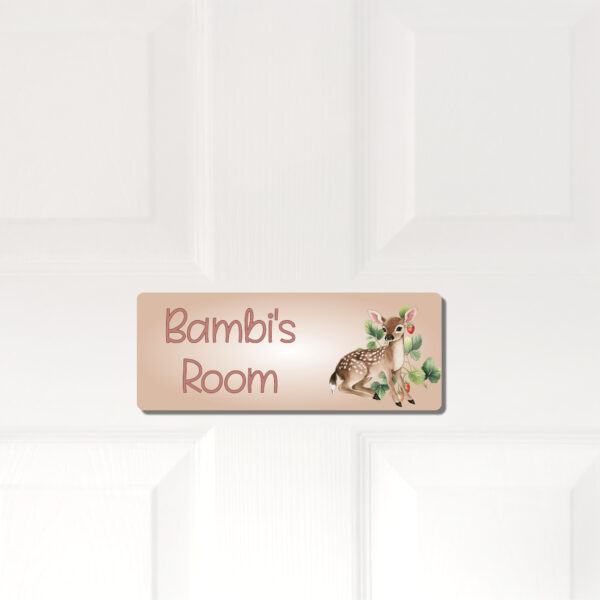 Personalised Kids Room Door Plaque – Cute Deer - Image 5