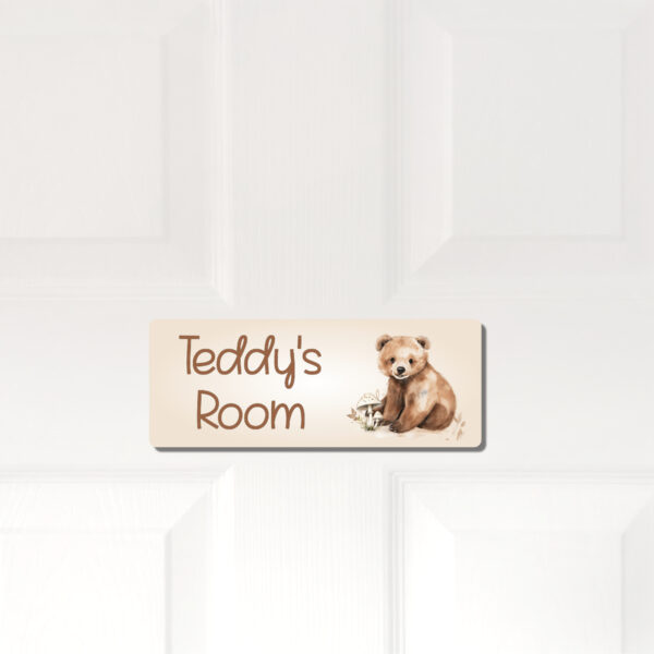 Personalised Kids Room Door Plaque – Cute Bear - Image 4