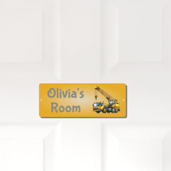 Personalised Kids Room Door Plaque – Crane - Image 2