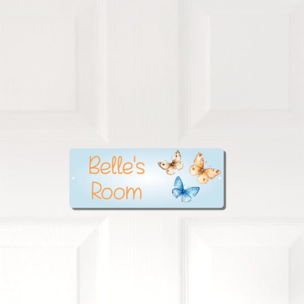 Personalised Kids Room Door Plaque – Cute Butterfly - Image 2