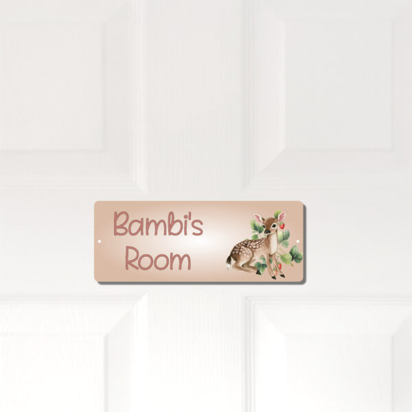 Personalised Kids Room Door Plaque – Cute Deer - Image 2