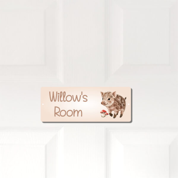 Personalised Kids Room Door Plaque – Cute Pig - Image 5