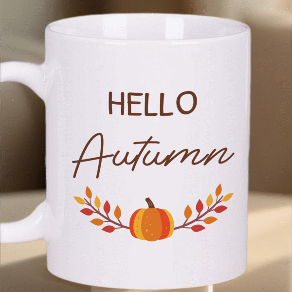 Hello Autumn Mug – 11oz Ceramic Coffee Cup - Image 4