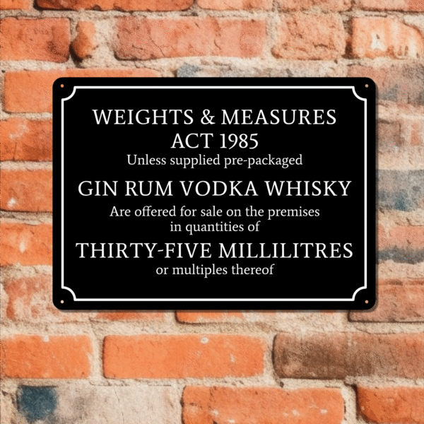 Personalised UK Weights and Measures Act Sign – Vintage Style Metal Plaque for Home Bar, Man Cave or Garden Pub - Image 7