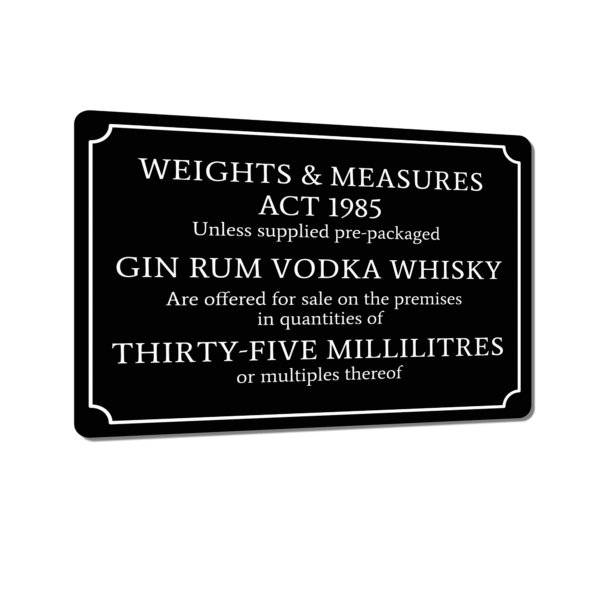 Personalised UK Weights and Measures Act Sign – Vintage Style Metal Plaque for Home Bar, Man Cave or Garden Pub - Image 6