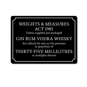 Personalised UK Weights and Measures Act Sign – Vintage Style Metal Plaque for Home Bar, Man Cave or Garden Pub