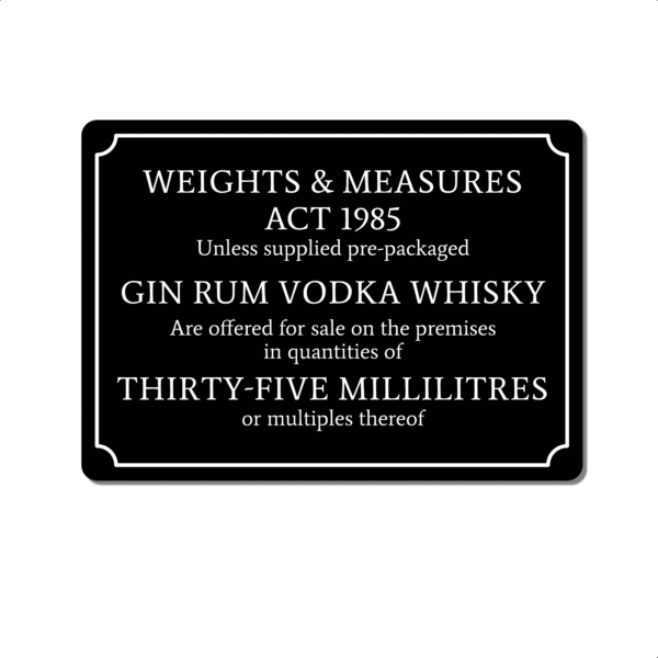Personalised UK Weights and Measures Act Sign – Vintage Style Metal Plaque for Home Bar, Man Cave or Garden Pub