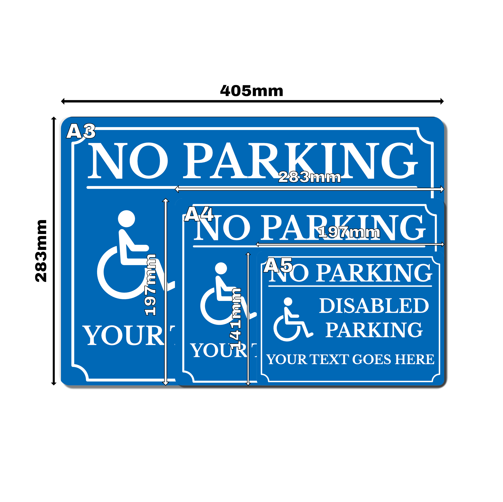 Personalised Disabled Parking Sign, No Parking Blue Metal Sign, Custom Parking Space Sign, Reserved Bay Plaque - Image 2